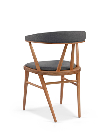 Hospitality Dining Betty chair with upholstered back, back view